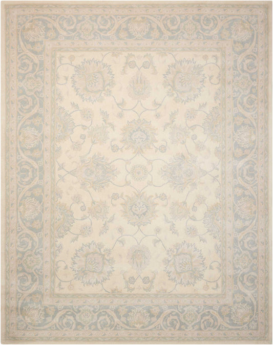 Nourison Home Royal Serenity SER01 Ivory Blue Traditional Tufted Rug