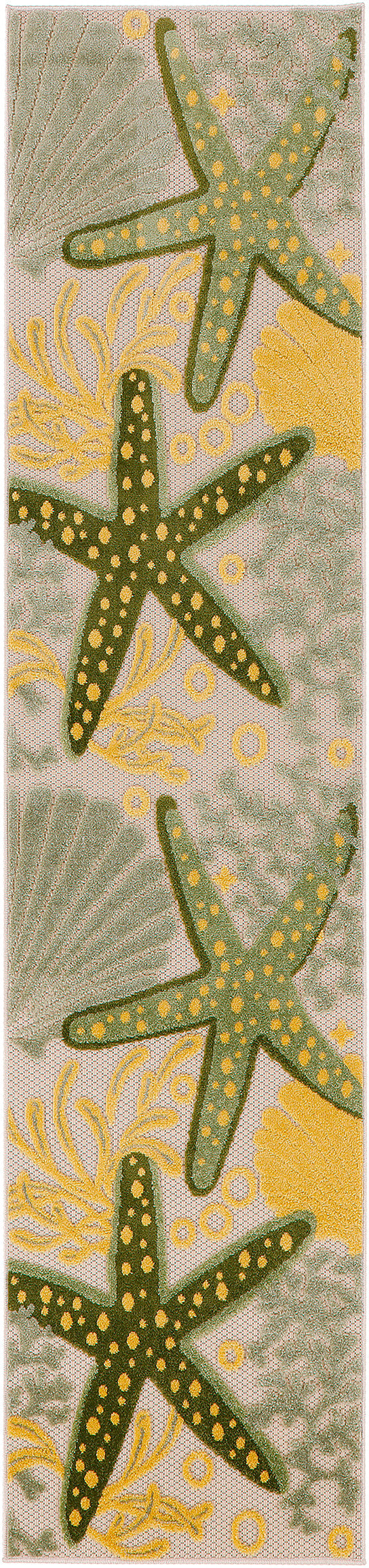 Nourison Home Aloha ALH24 Green Yellow  Contemporary Machinemade Rug