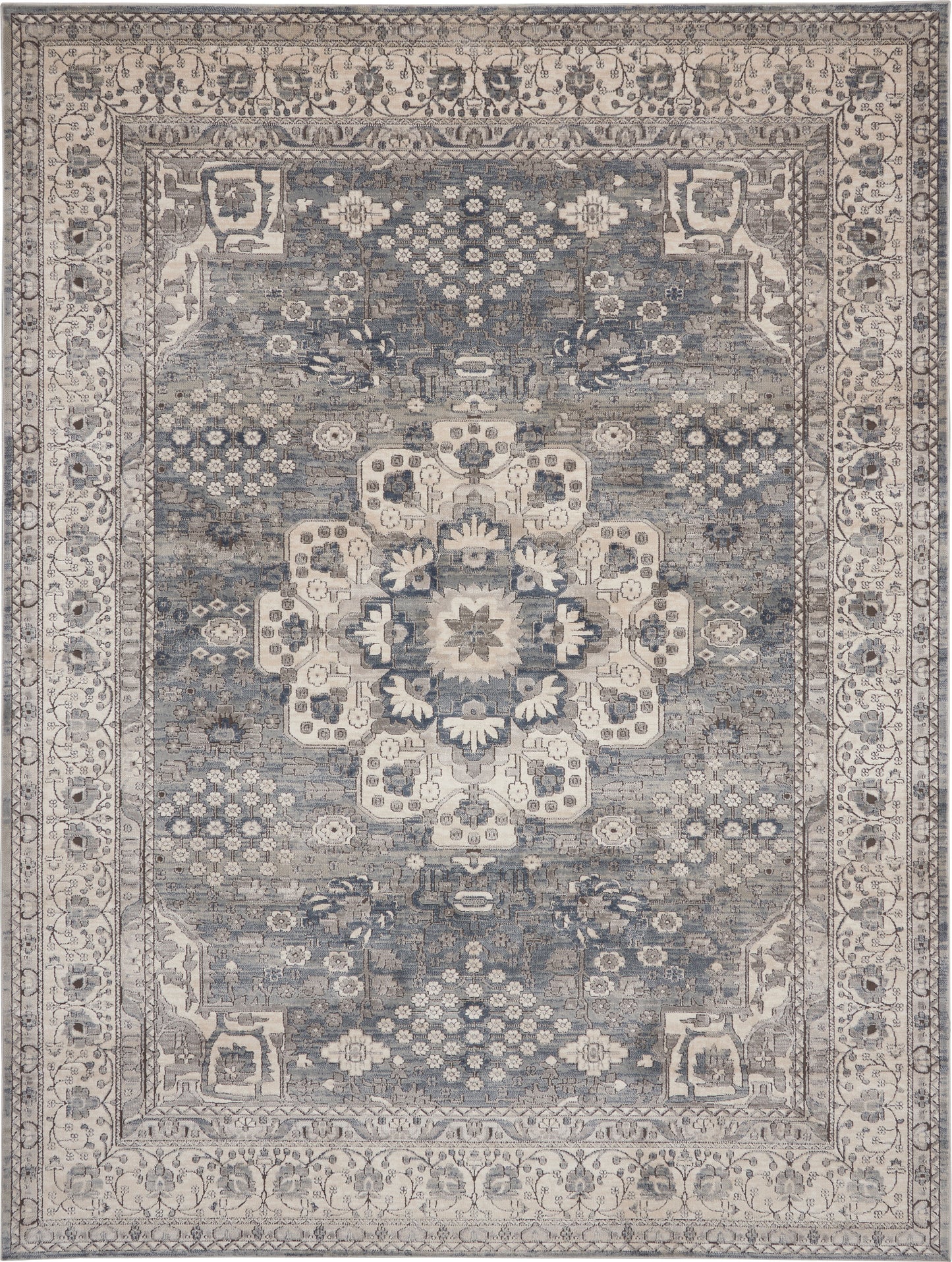 Nourison Home Quarry QUA07 Grey Ivory  Transitional Machinemade Rug