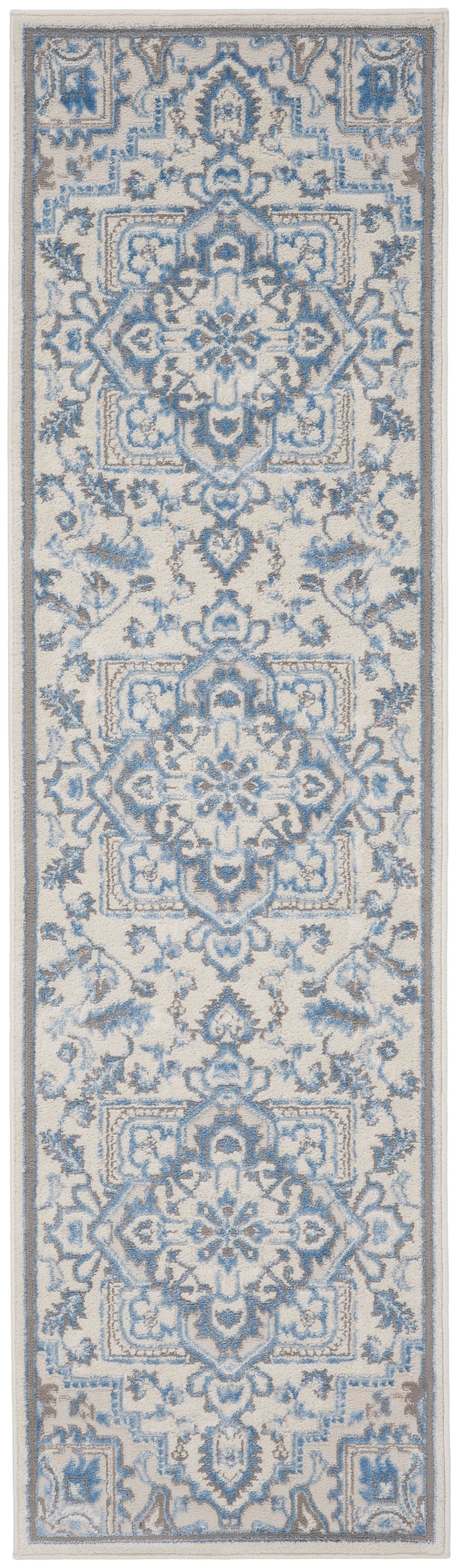 Nourison Home Elation ETN10 Ivory Blue  Traditional Machinemade Rug