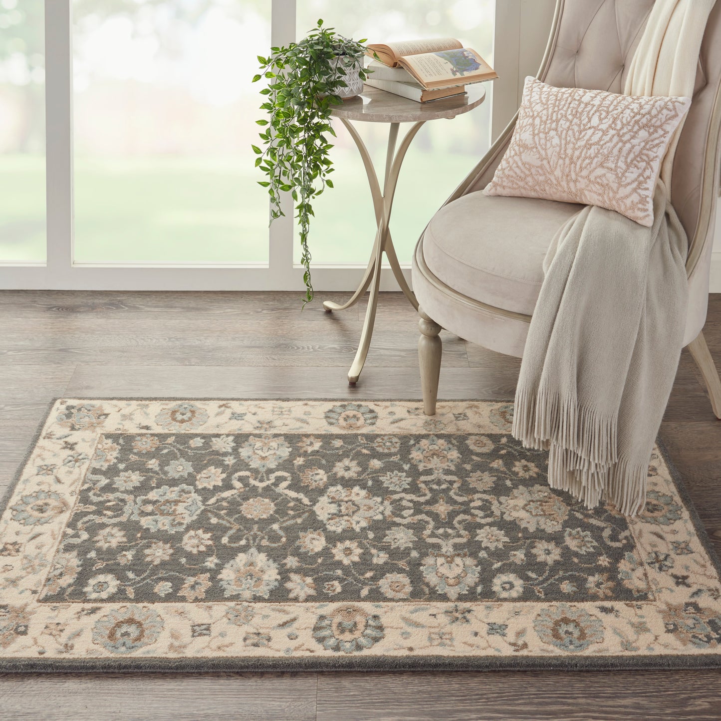 Nourison Home Living Treasures LI16 Grey Ivory  Traditional Loom Rug