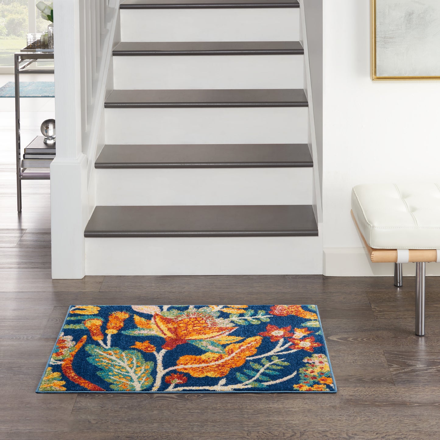 Nourison Home Allur ALR09 Navy Multicolor  Contemporary Machinemade Rug