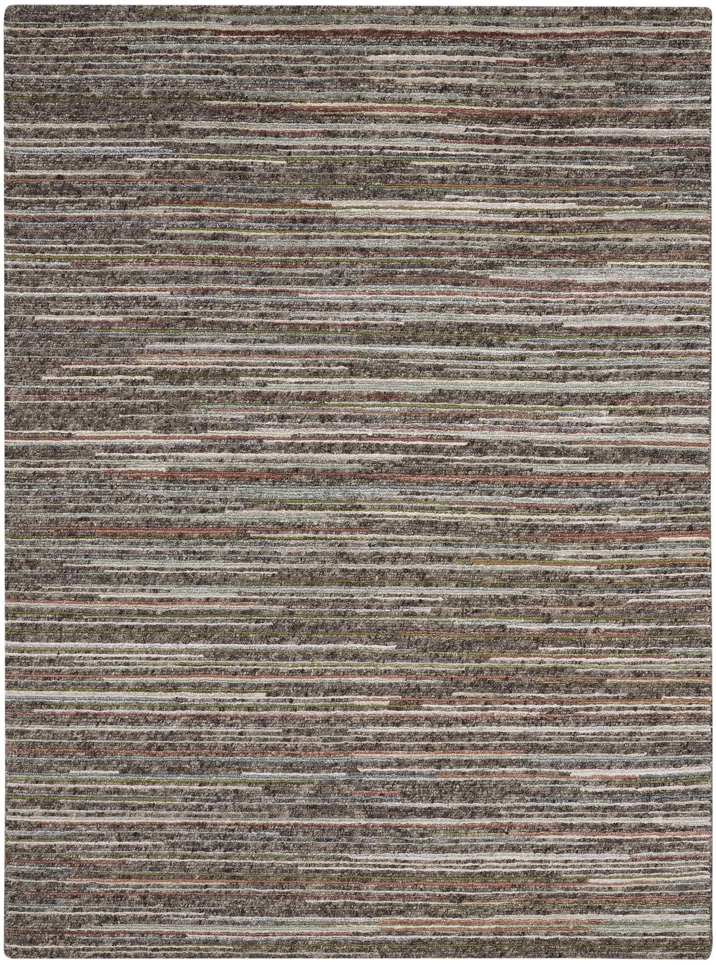 Nourison Home Plateau PAE01 Grey Green  Contemporary Knotted Rug