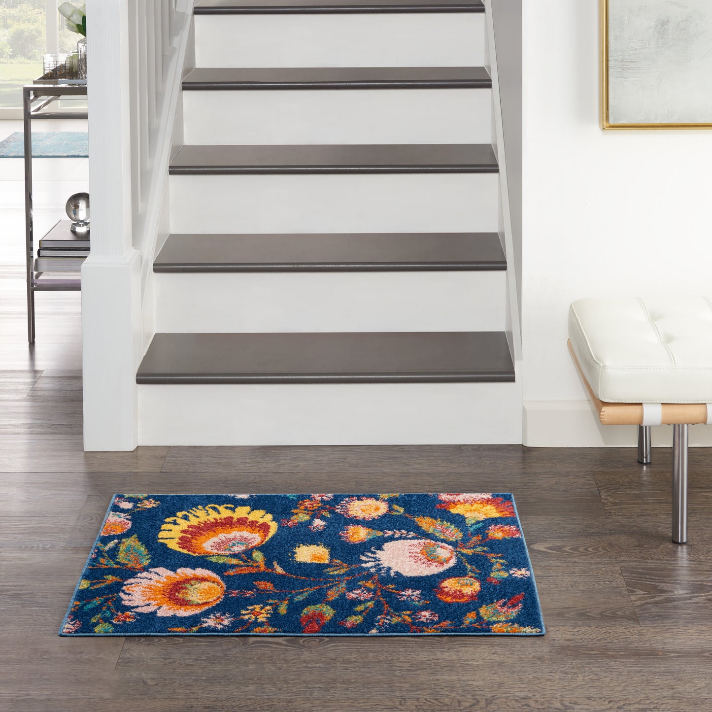 Nourison Home Allur ALR08 Navy Multicolor  Contemporary Machinemade Rug