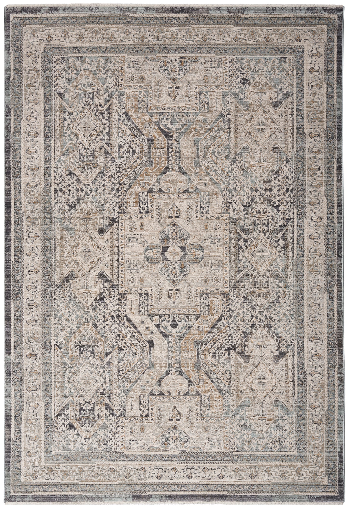 Nourison Home Lynx LNX01 Ivory Charcoal  Transitional Machinemade Rug