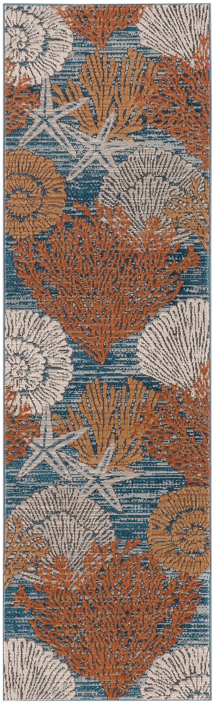 Nourison Home Seaside SDS04 Blue Multicolor Contemporary Machinemade Rug