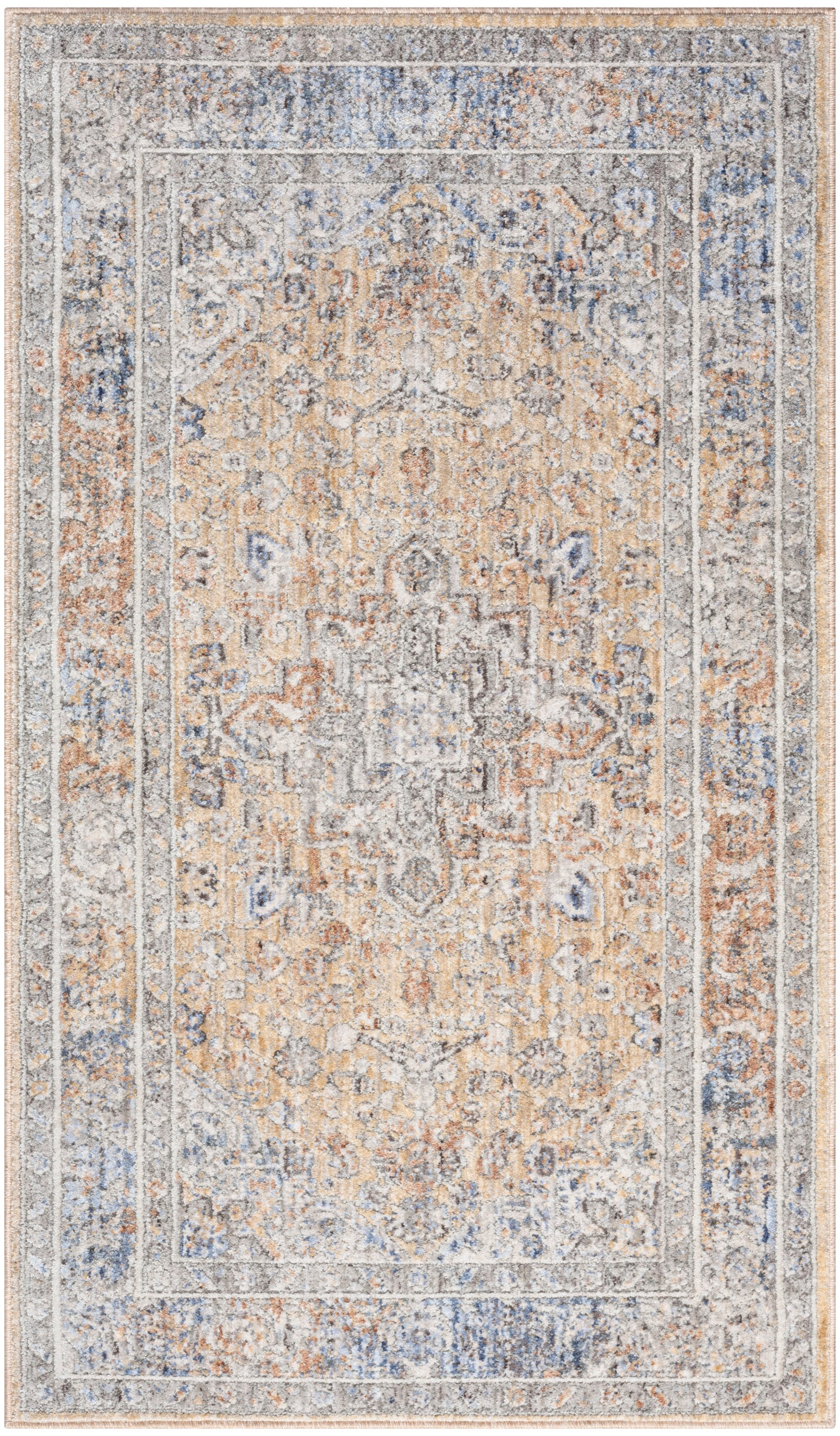 Nourison Home Elegant Heirlooms ELH01 Grey Gold  Traditional Machinemade Rug