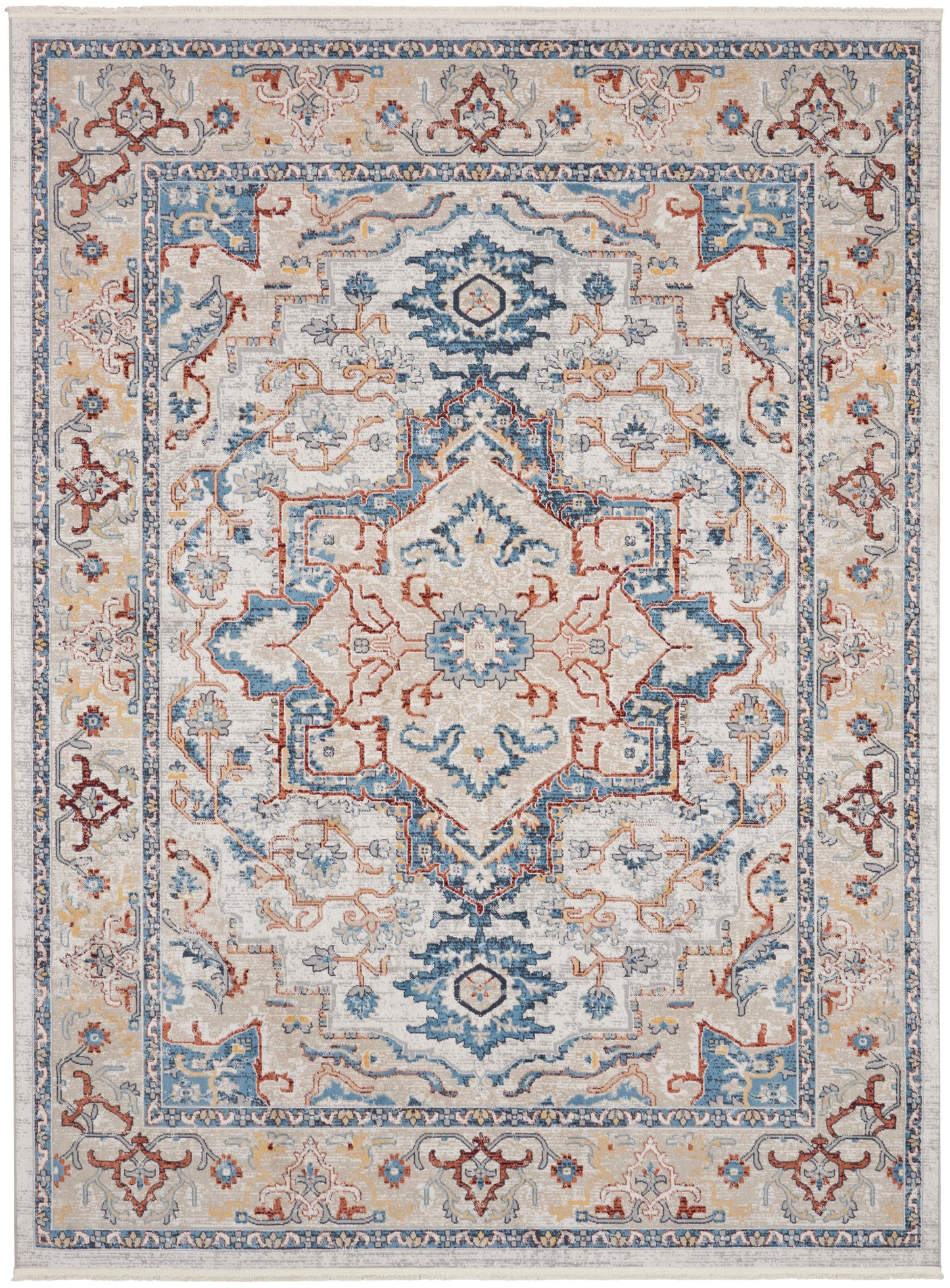 Nourison Home Carina CNA02 Grey Blue Multicolor  Transitional Machinemade Rug