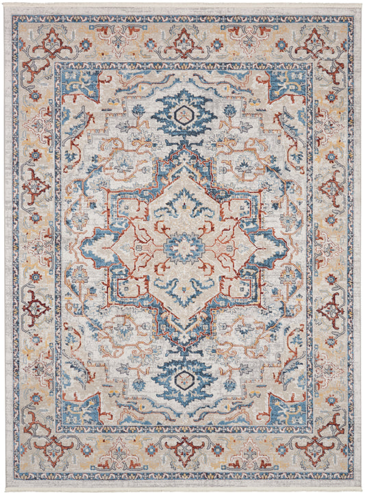 Nourison Home Carina CNA02 Grey Blue Multicolor  Transitional Machinemade Rug