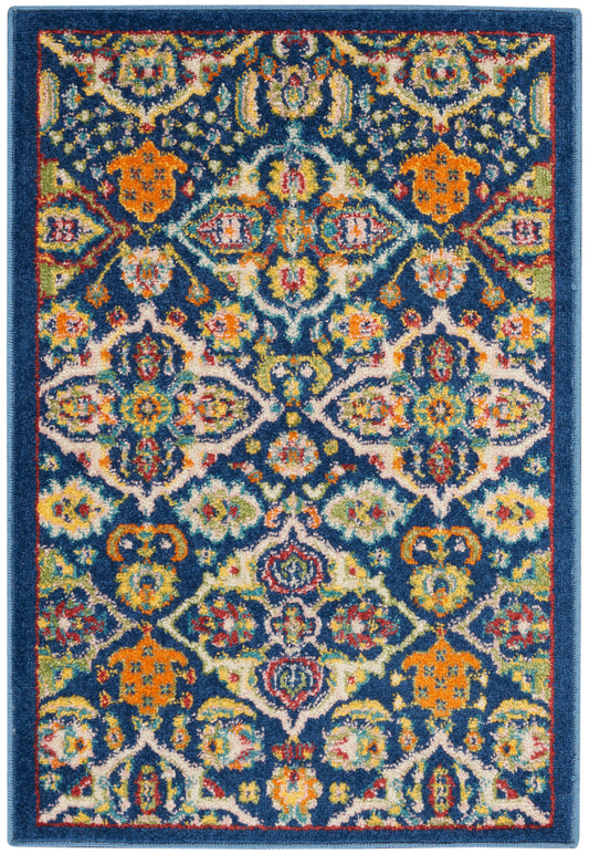 Nourison Home Allur ALR03 Navy Multicolor Transitional Machinemade Rug