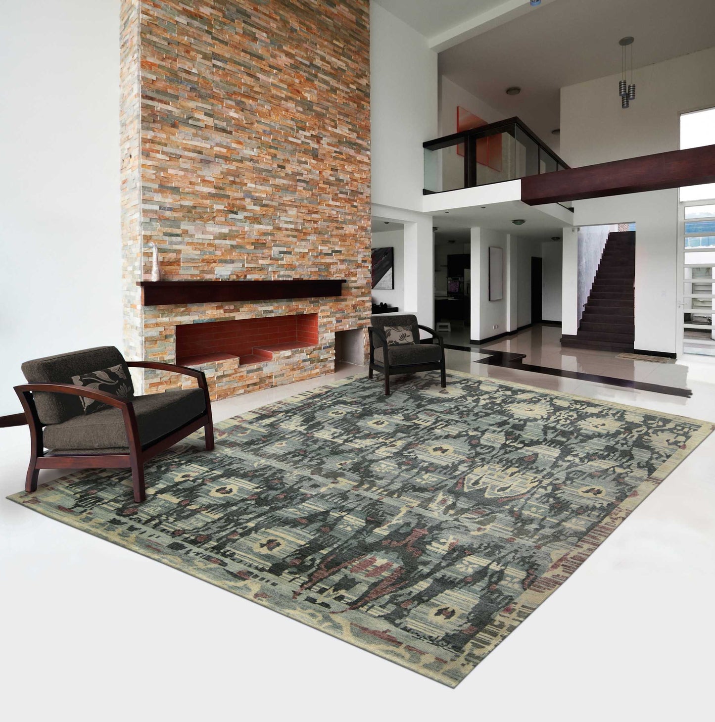 Nourison Home Dune DUN02 Mineral  Transitional Knotted Rug