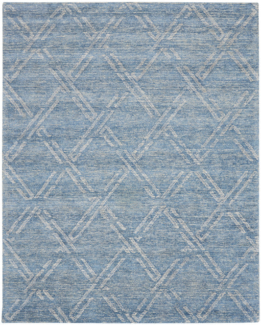 Nourison Home Venosa VSN01 Blue Ivory  Contemporary Tufted Rug