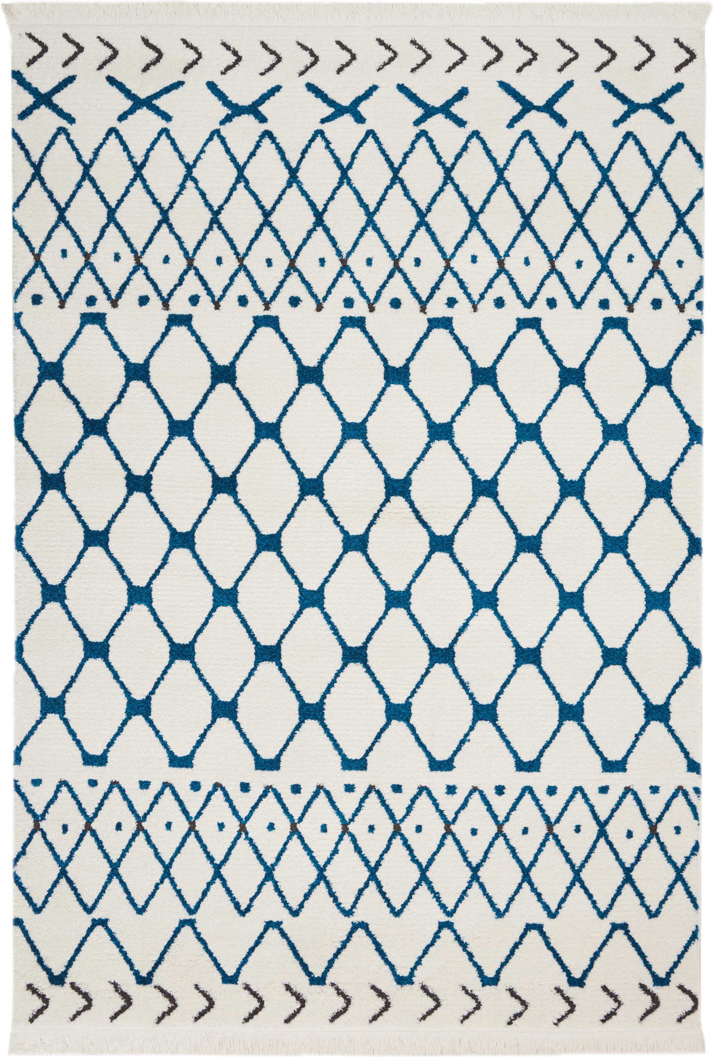 Nourison Home Kamala DS500 White Blue  Contemporary Machinemade Rug