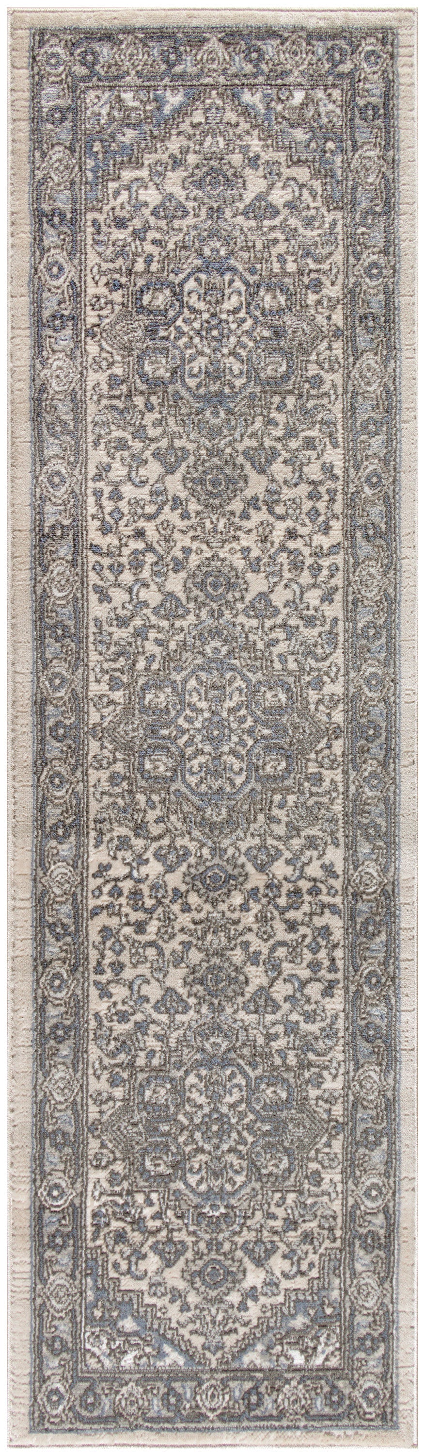 Nourison Home Quarry QUA05 Ivory Blue Transitional Machinemade Rug