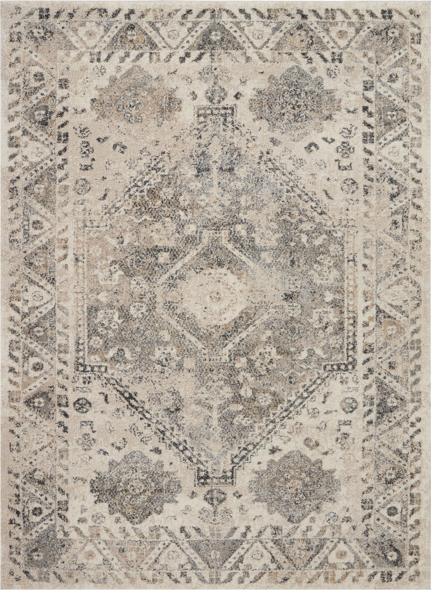 Nourison Home Fusion FSS11 Cream Grey  Transitional Machinemade Rug