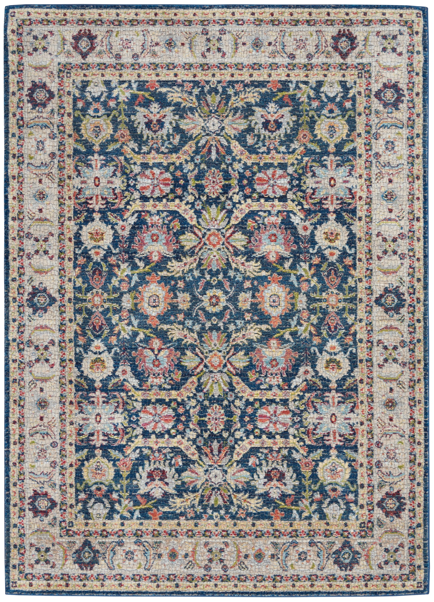 Nourison Home Ankara Global ANR13 Navy Multicolor  Traditional Machinemade Rug