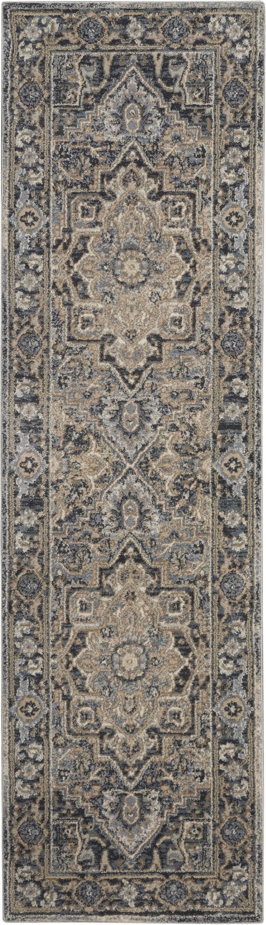 Nourison Moroccan Celebration KI381 Navy  Traditional Machinemade Rug