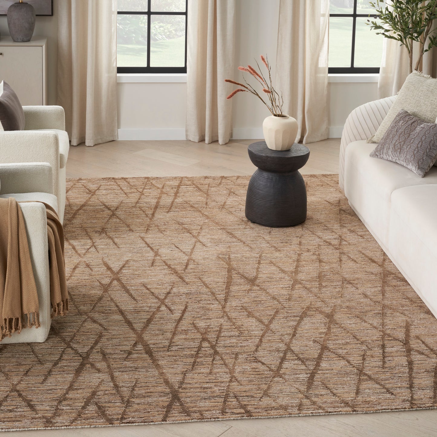 Nourison Home OCEAN OCP02 Saddle  Contemporary Knotted Rug