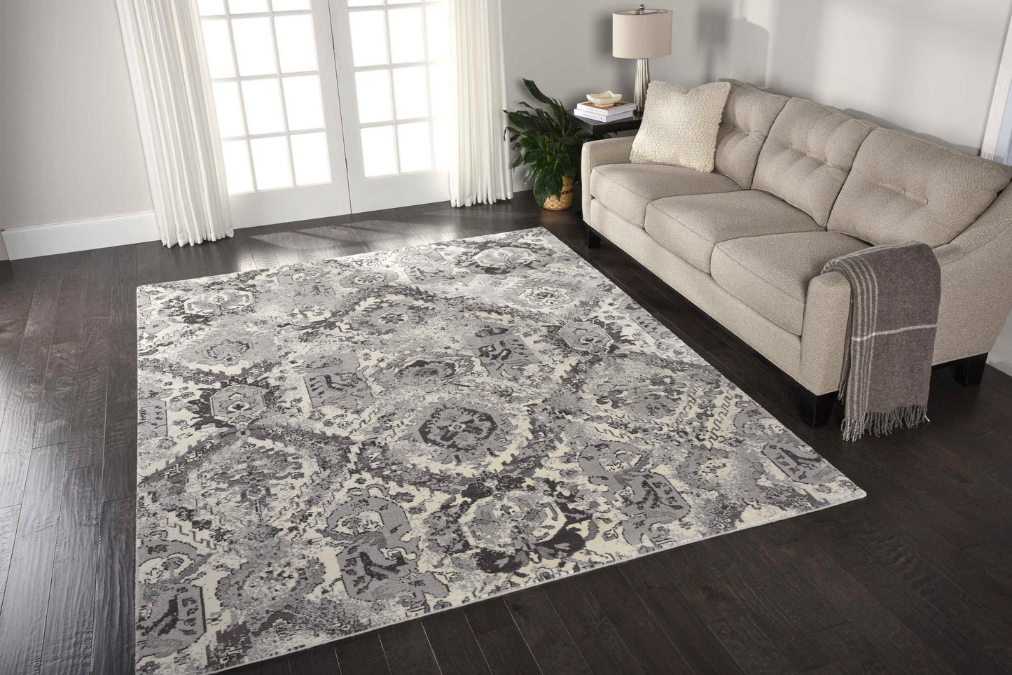 Nourison Home Twilight TWI03 Ivory Grey  Transitional Loom Rug