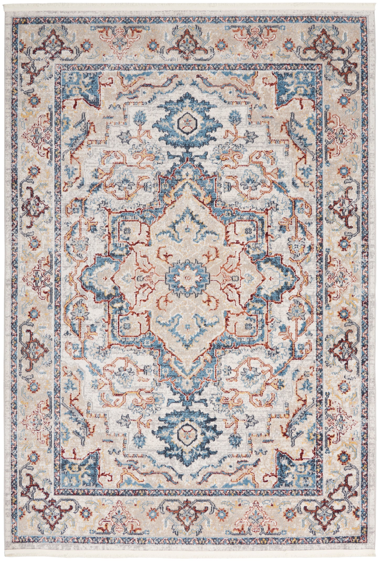 Nourison Home Carina CNA02 Grey Blue Multicolor  Transitional Machinemade Rug