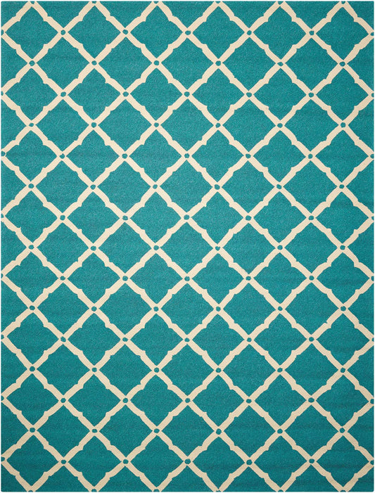 Nourison Home Portico POR01 Aqua Contemporary Tufted Rug