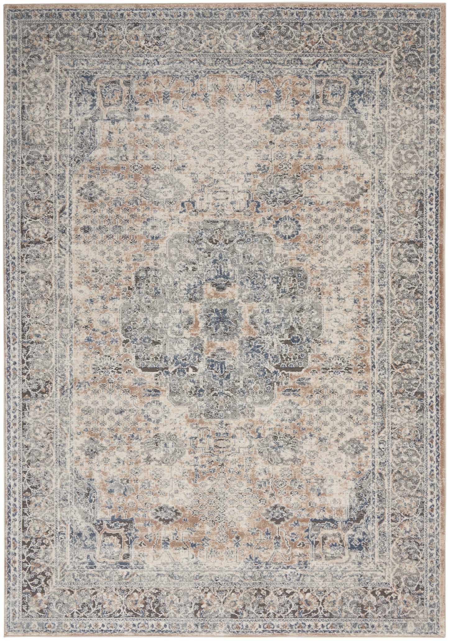 Nourison Home Quarry QUA07 Beige Grey  Transitional Machinemade Rug