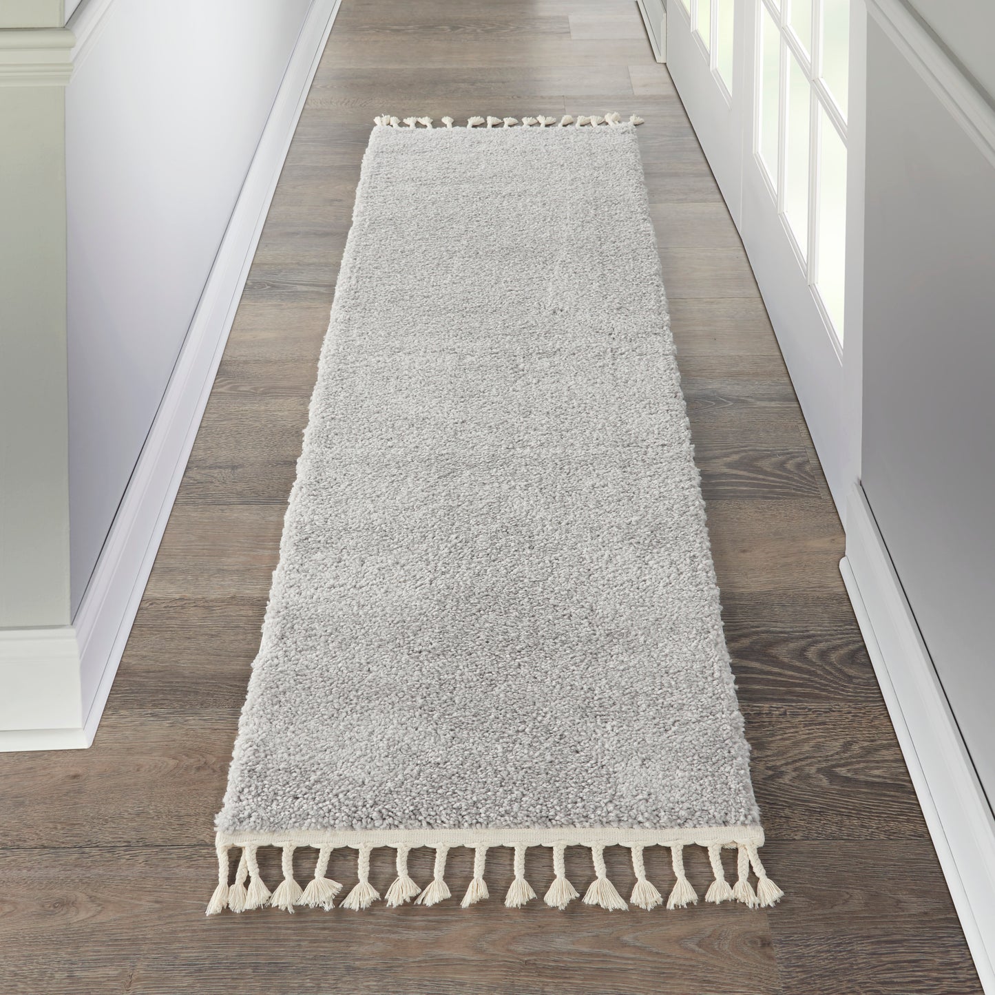 Nourison Home Serenity Shag SRS04 Lt Grey   Machinemade Rug