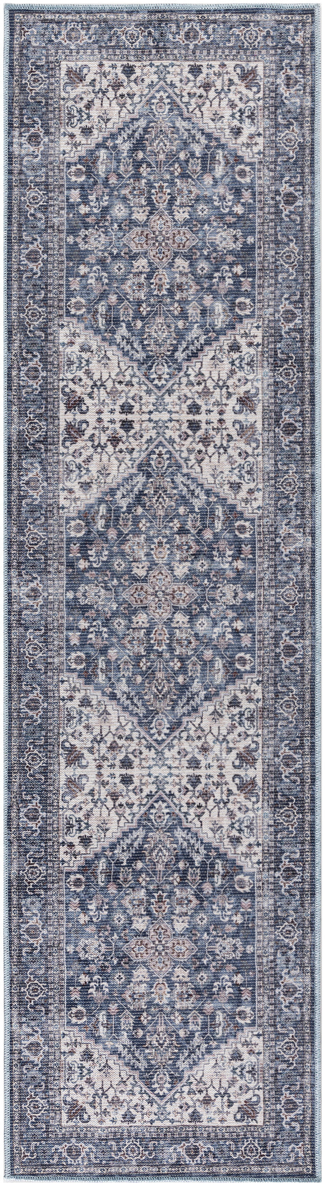 Nicole Curtis Machine Washable Series 1 SR104 Navy Ivory  Traditional Machinemade Rug