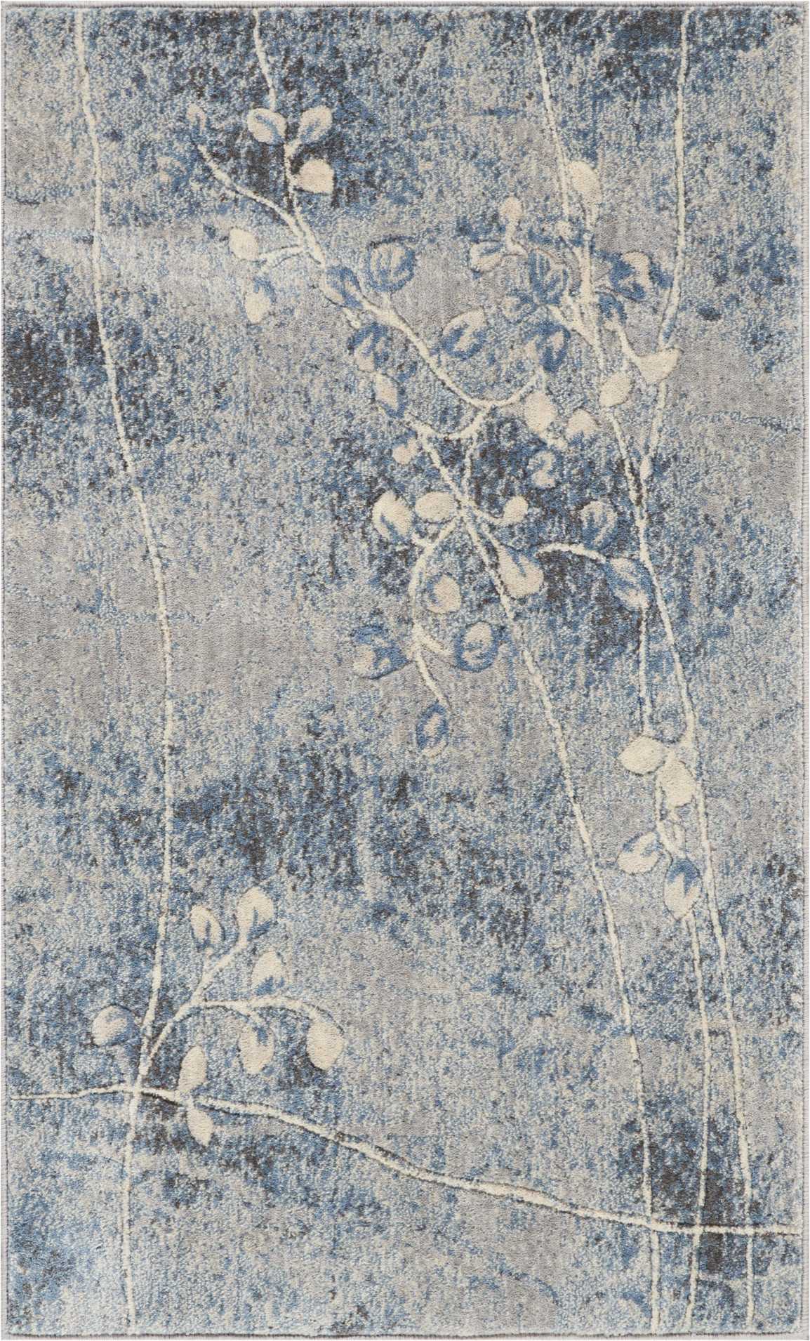 Nourison Home Somerset ST74 Silver Blue  Contemporary Machinemade Rug