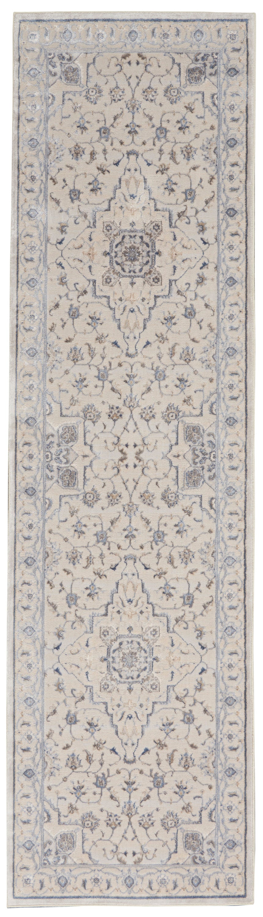 Nourison Home Silky Textures SLY08 Ivory Grey Traditional Machinemade Rug