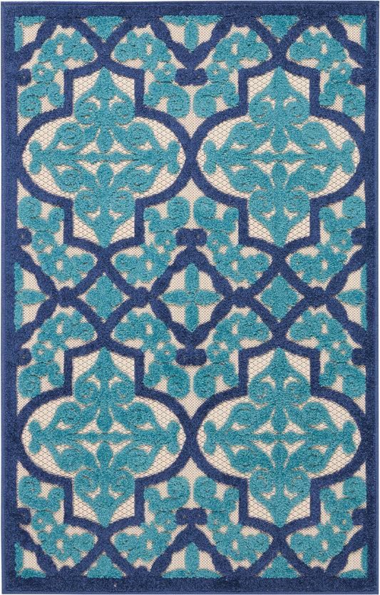 Nourison Home Aloha ALH14 Navy Transitional Machinemade Rug