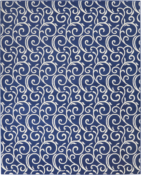 Nourison Home Grafix GRF19 Navy  Contemporary Machinemade Rug