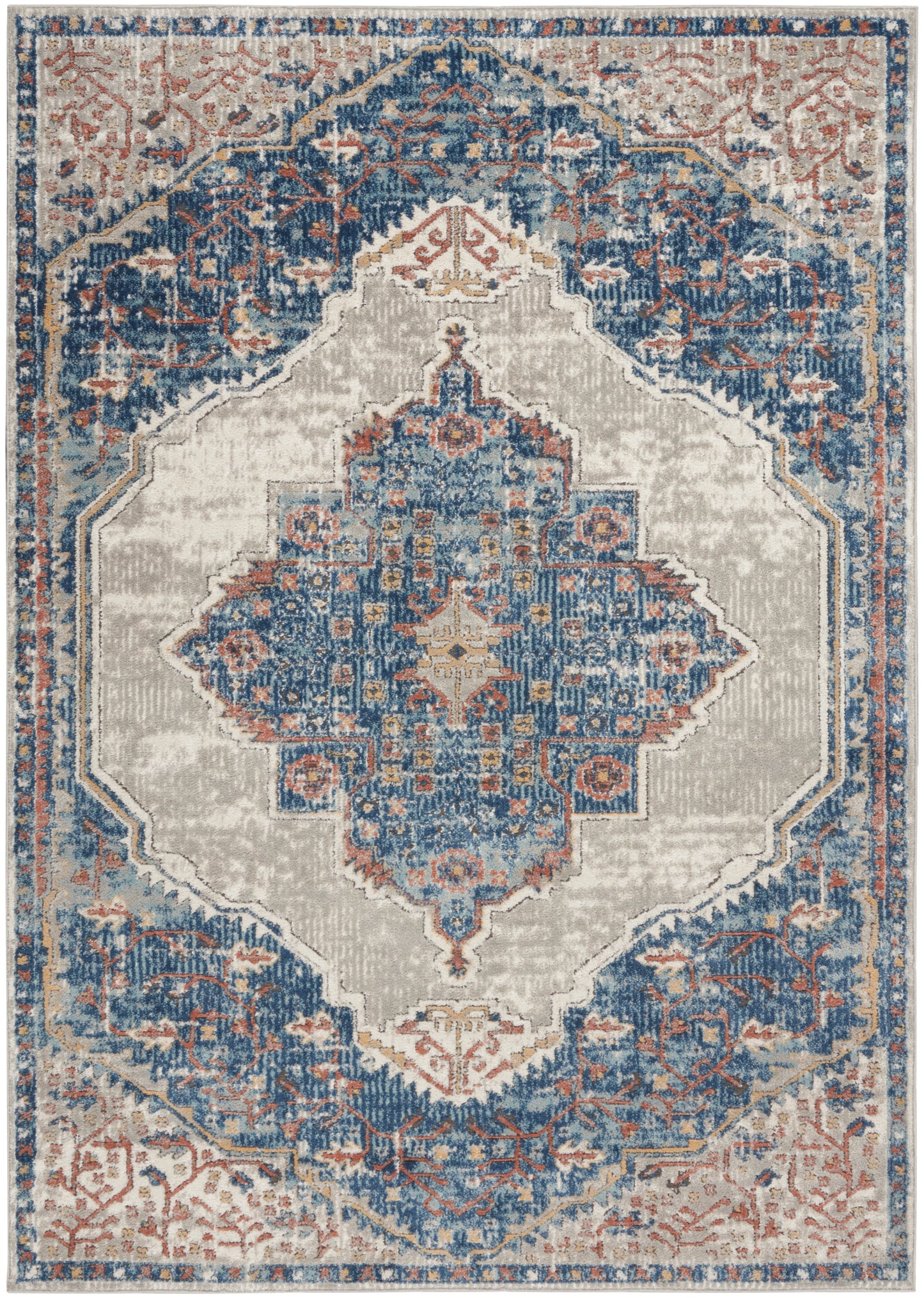 Nourison Home Quarry QUA12 Blue Grey  Traditional Machinemade Rug