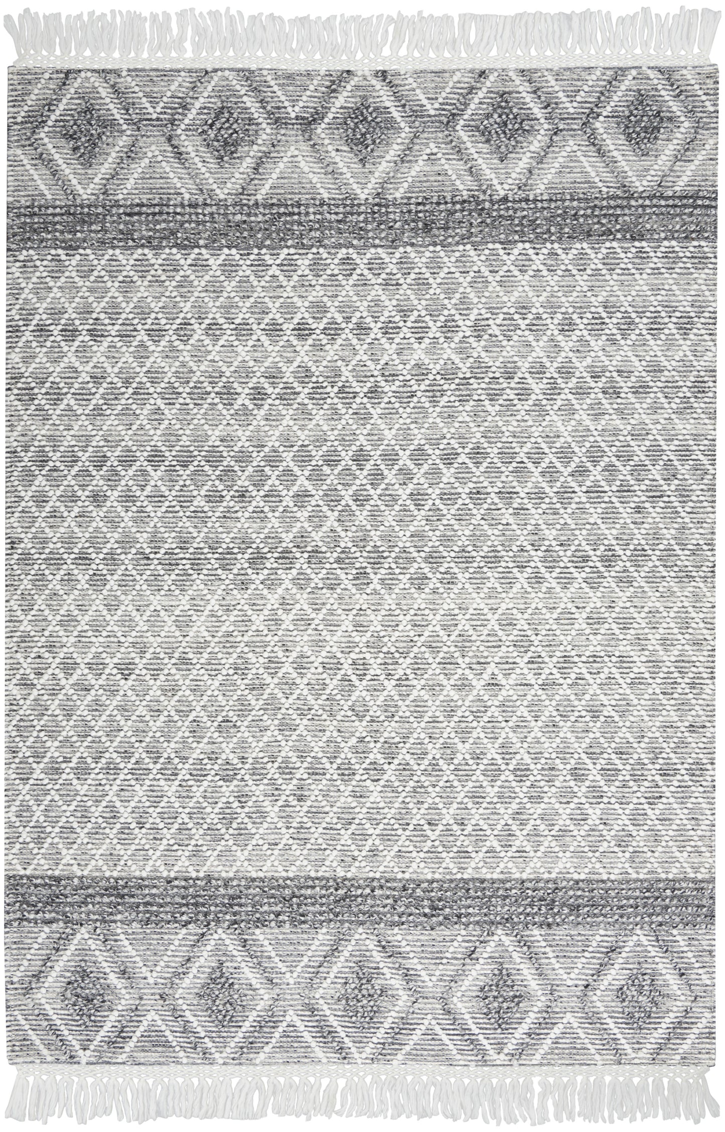 Nicole Curtis Series 3 SR303 Grey Ivory Contemporary Woven Rug