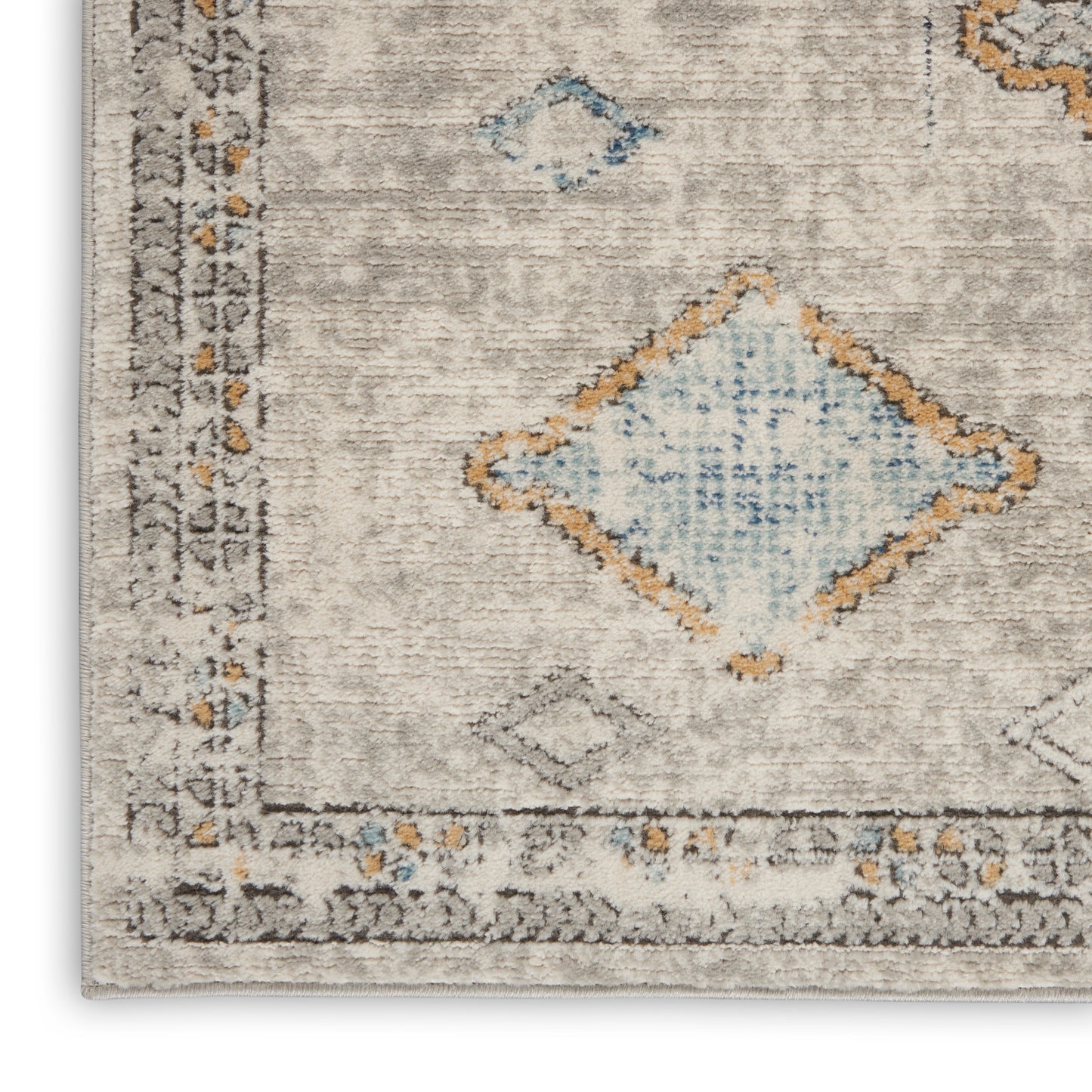 Nourison Home Quarry QUA14 Ivory Grey Blue  Contemporary Machinemade Rug