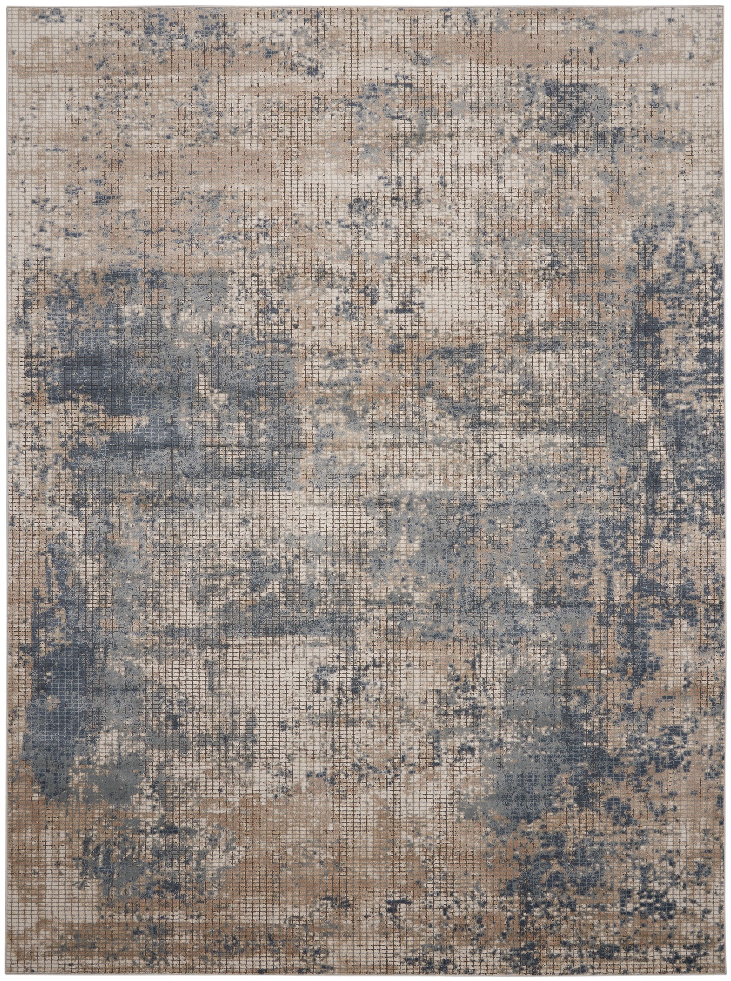 Nourison Home Quarry QUA02 Blue Beige  Contemporary Machinemade Rug