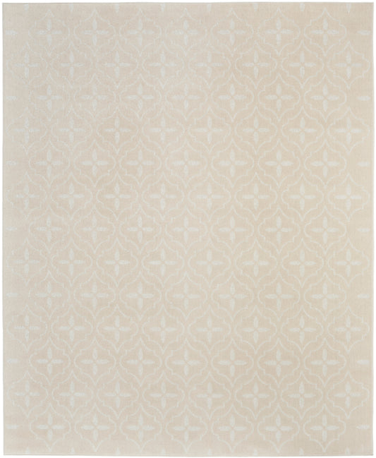 Nourison Home Nourison Essentials NRE04 Ivory Beige  Contemporary Machinemade Rug