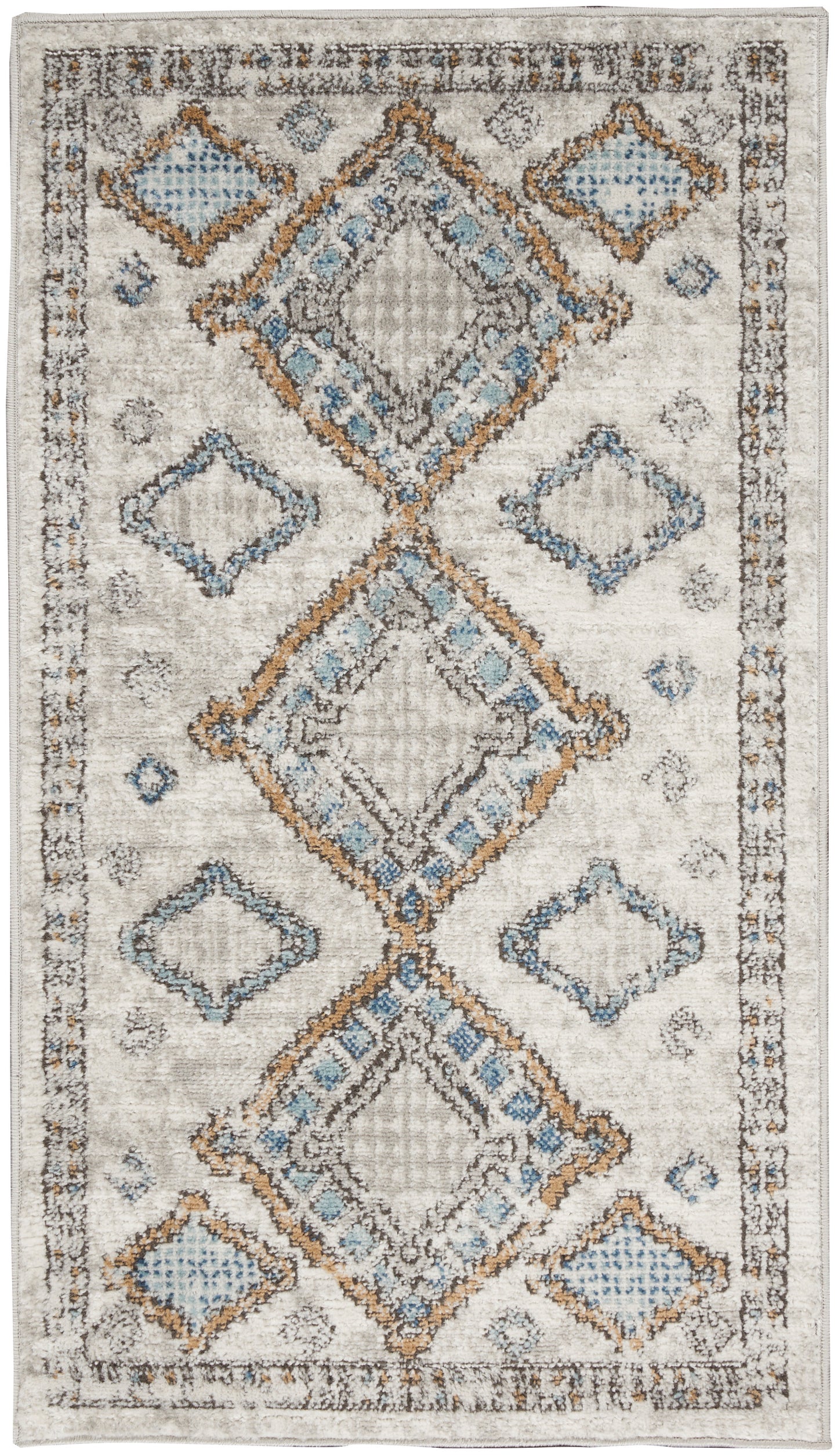 Nourison Home Quarry QUA14 Ivory Grey Blue Contemporary Machinemade Rug