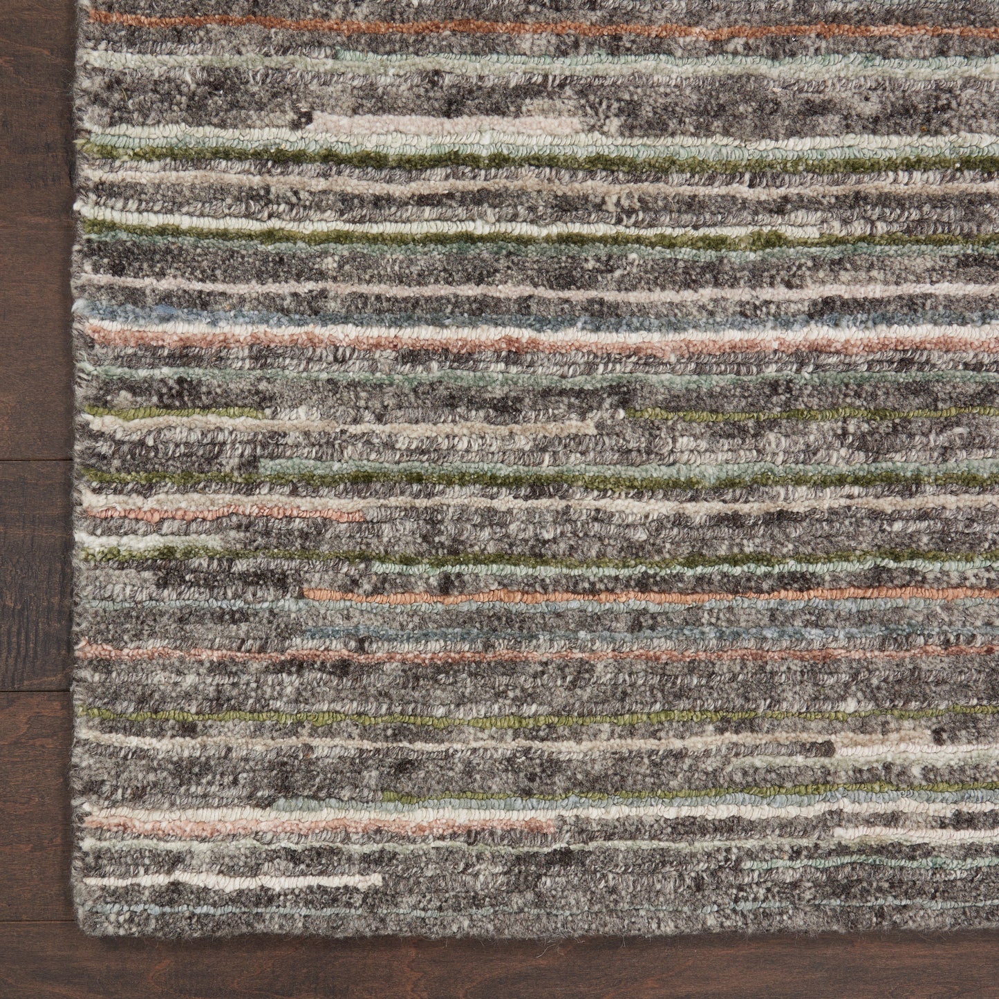 Nourison Home Plateau PAE01 Grey Green  Contemporary Knotted Rug