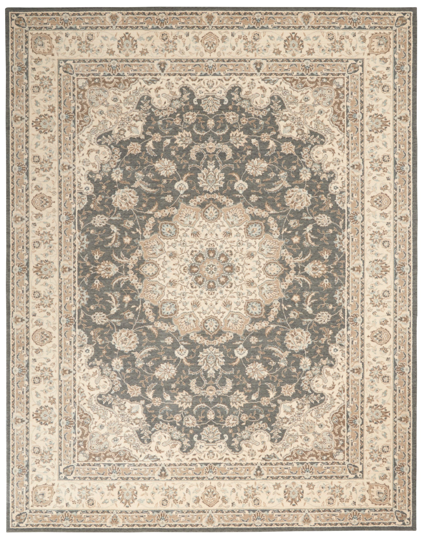 Nourison Home Living Treasures LI15 Grey Ivory  Traditional Loom Rug