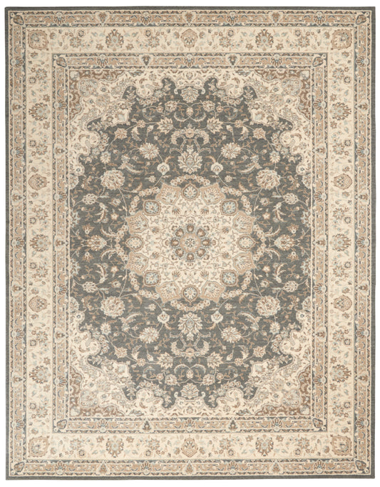 Nourison Home Living Treasures LI15 Grey Ivory  Traditional Loom Rug