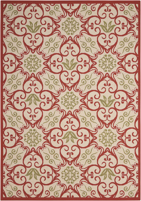 Nourison Home Caribbean CRB02 Ivory Rust Transitional Machinemade Rug