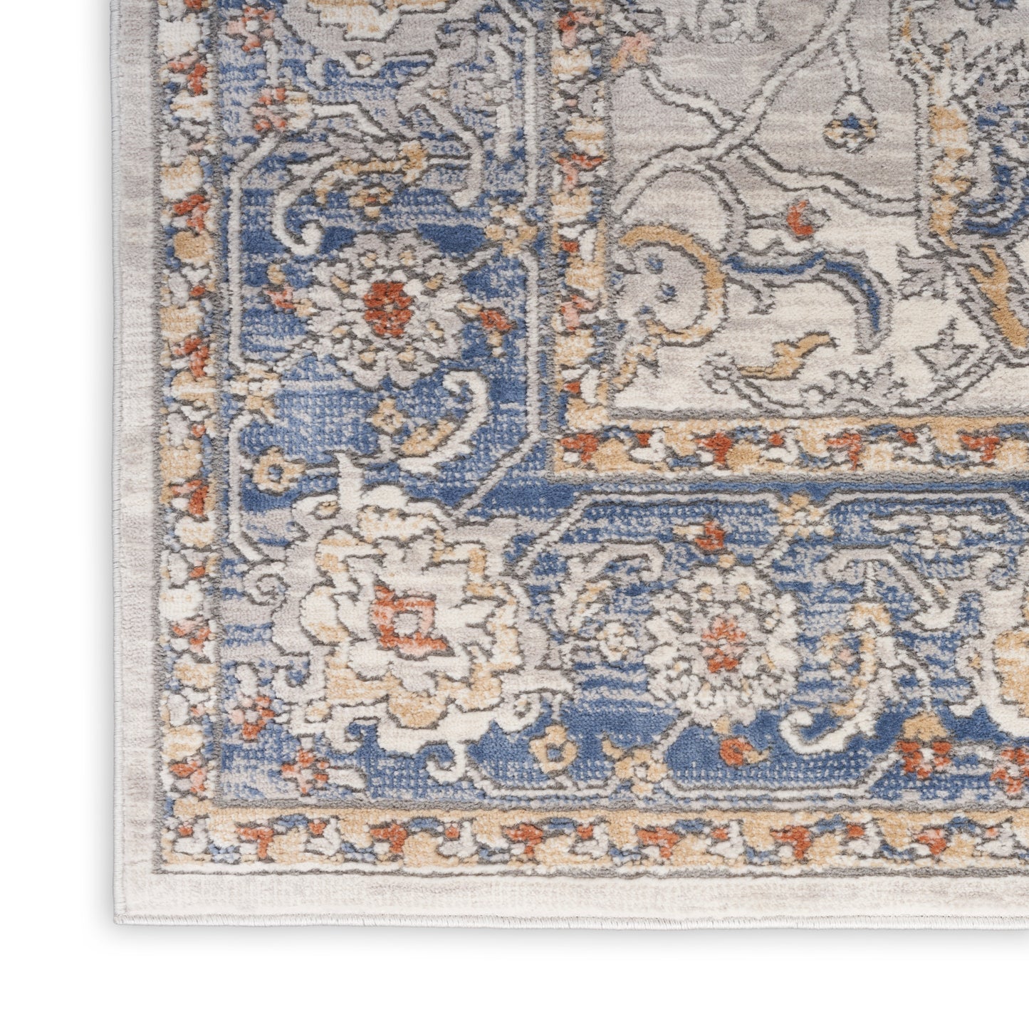 Nicole Curtis Series 4 SR402 Cream Blue Traditional Machinemade Rug