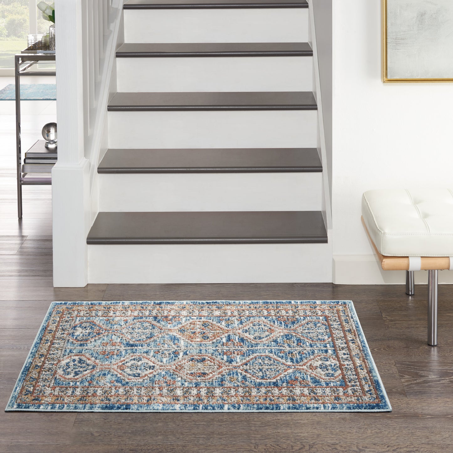 Nourison Home Quarry QUA15 Blue Multi  Contemporary Machinemade Rug