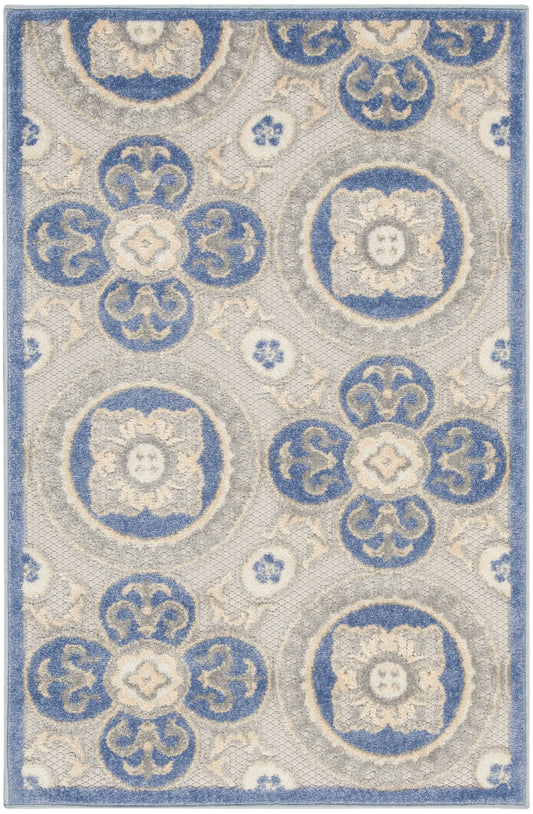 Nourison Home Aloha ALH30 Blue Grey Contemporary Machinemade Rug