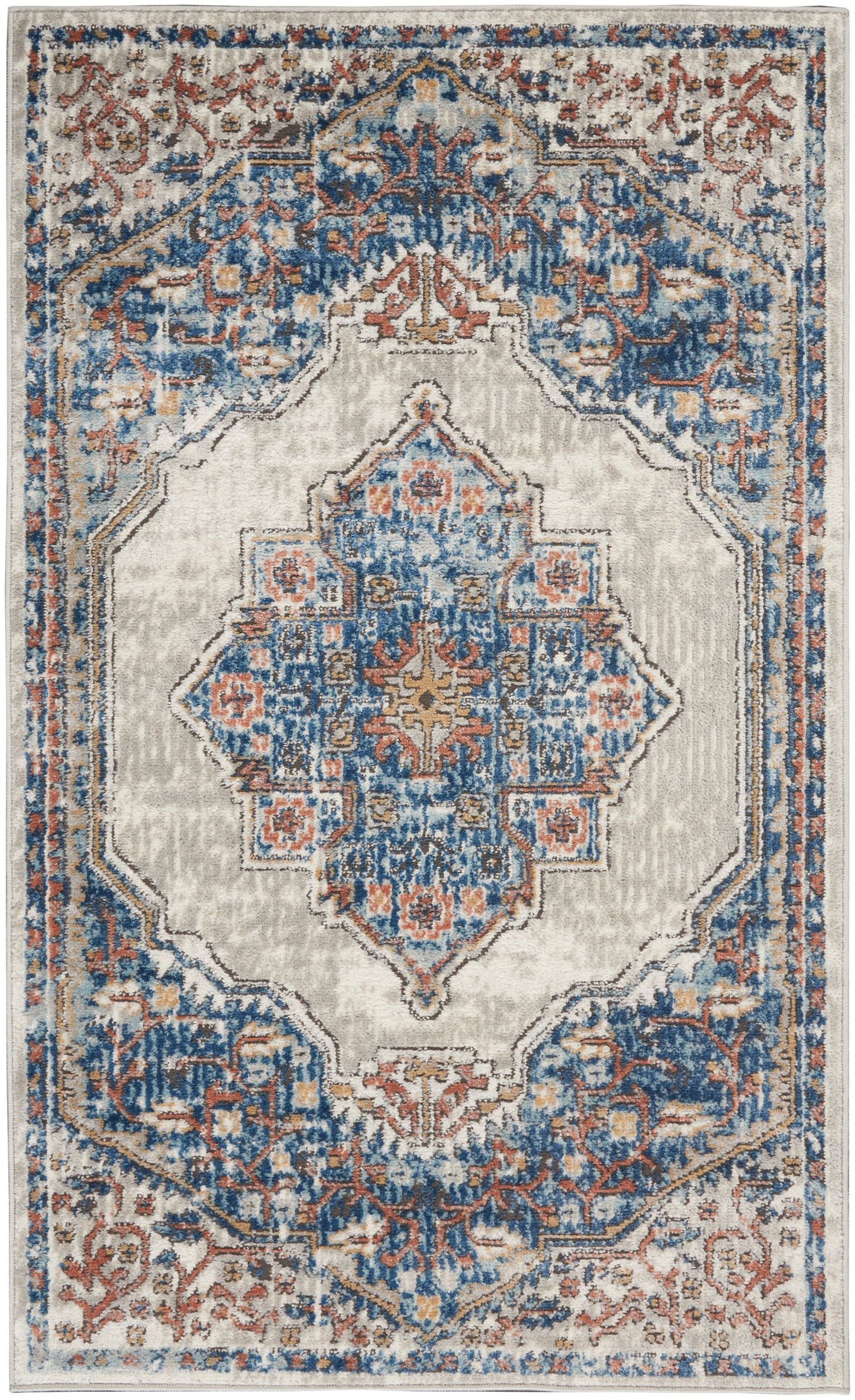 Nourison Home Quarry QUA12 Blue Grey  Traditional Machinemade Rug