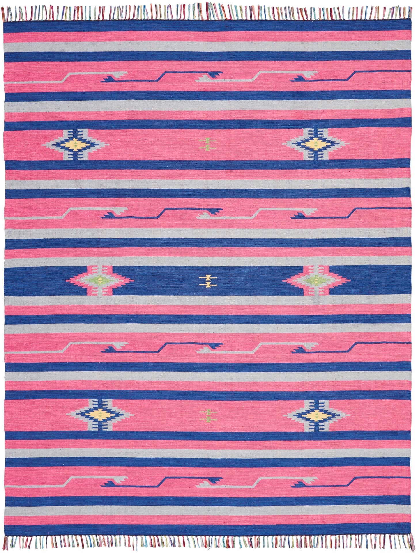 Nourison Home Baja BAJ01 Pink Blue  Transitional Woven Rug