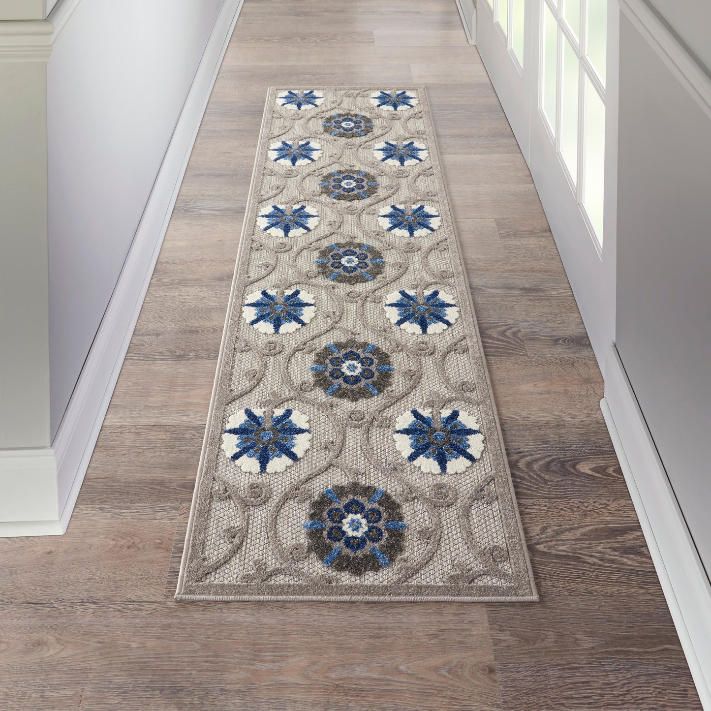 Nourison Home Aloha ALH19 Grey Blue  Contemporary Machinemade Rug