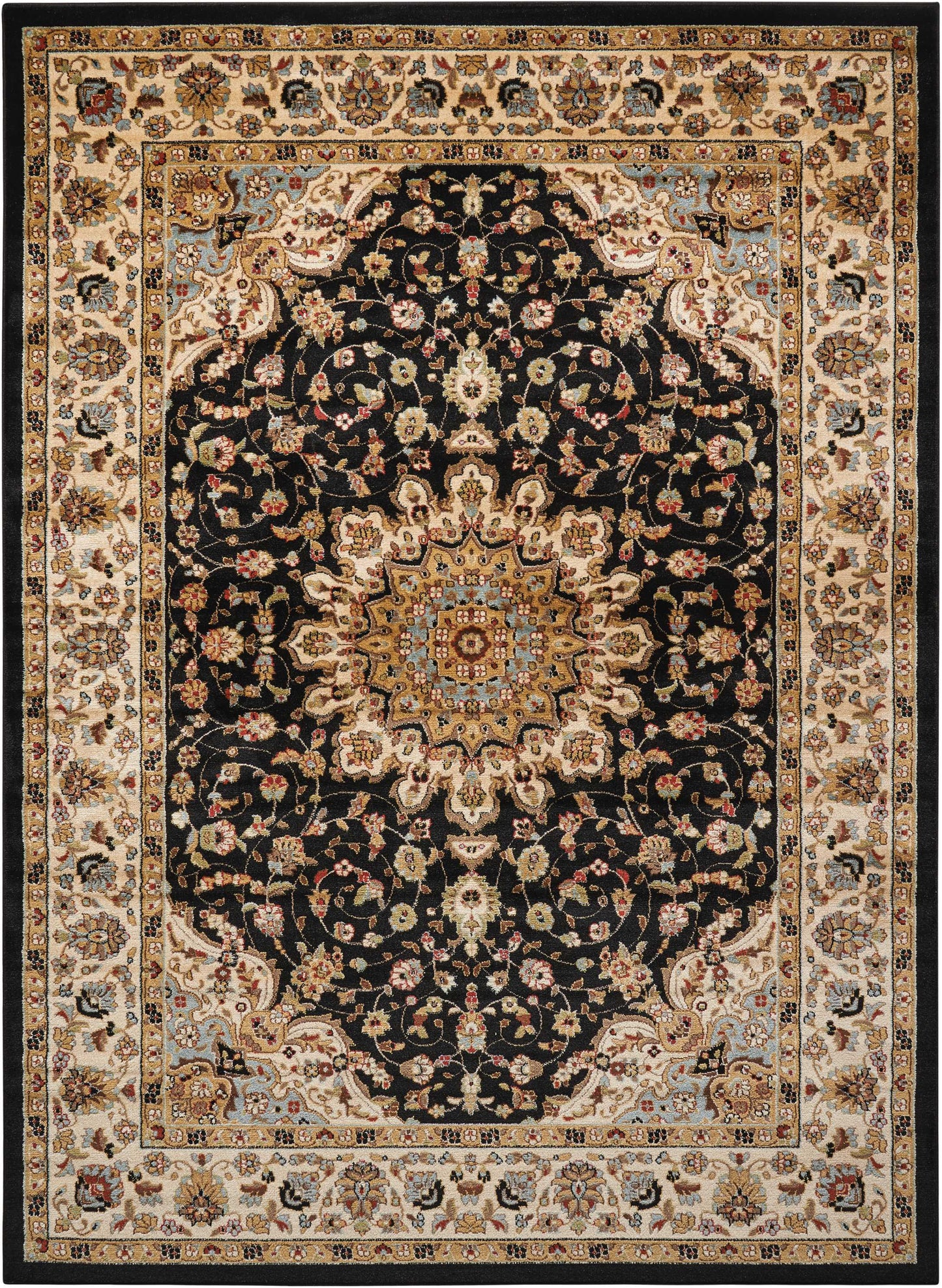 Nourison Home Delano DEL04 Black  Traditional Machinemade Rug