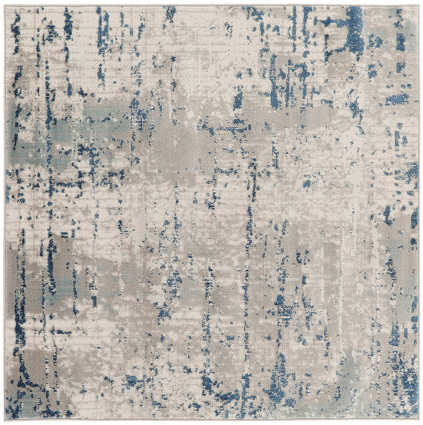 Nourison Home Quarry QUA01 Ivory Grey Blue  Contemporary Machinemade Rug